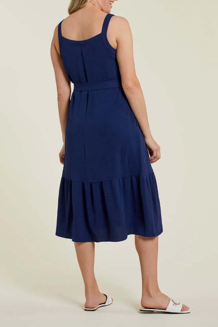 Tribal Lined Dress with Sash and Pockets