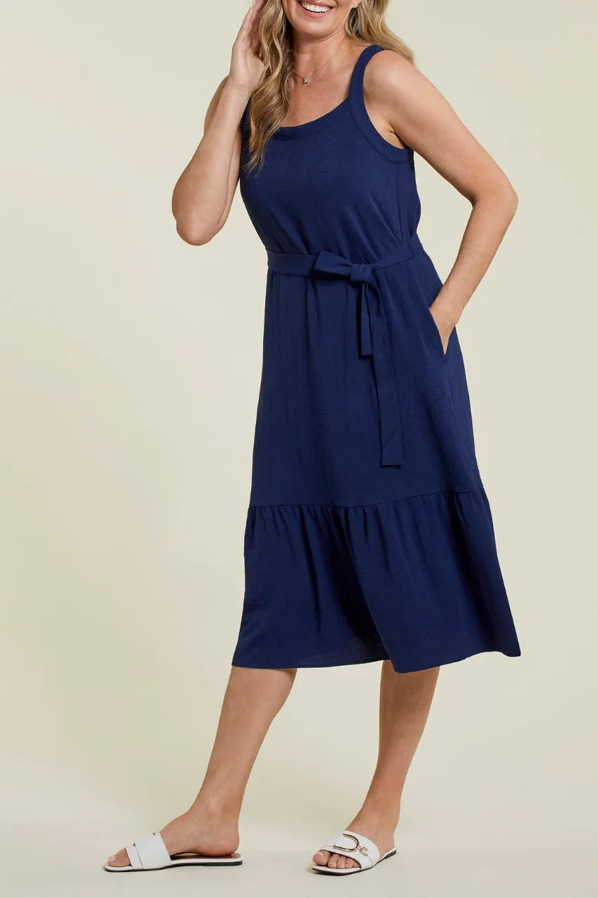 Tribal Lined Dress with Sash and Pockets