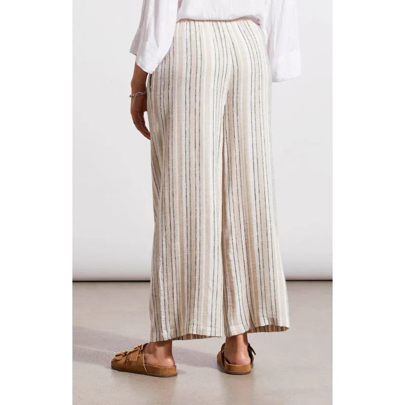 Tribal Linen Blend Striped Flowy Pants