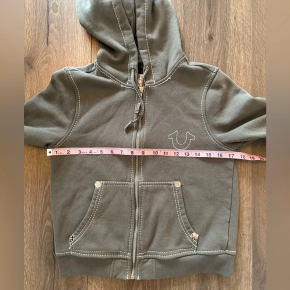 True Religion Big T Classic Zip Hoodie Green Size Small