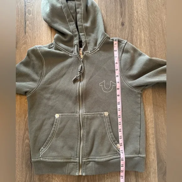 True Religion Big T Classic Zip Hoodie Green Size Small