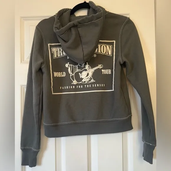 True Religion Big T Classic Zip Hoodie Green Size Small
