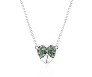 Tsavorite And Diamond Heart-Shape Necklace - Initial 'Z'
