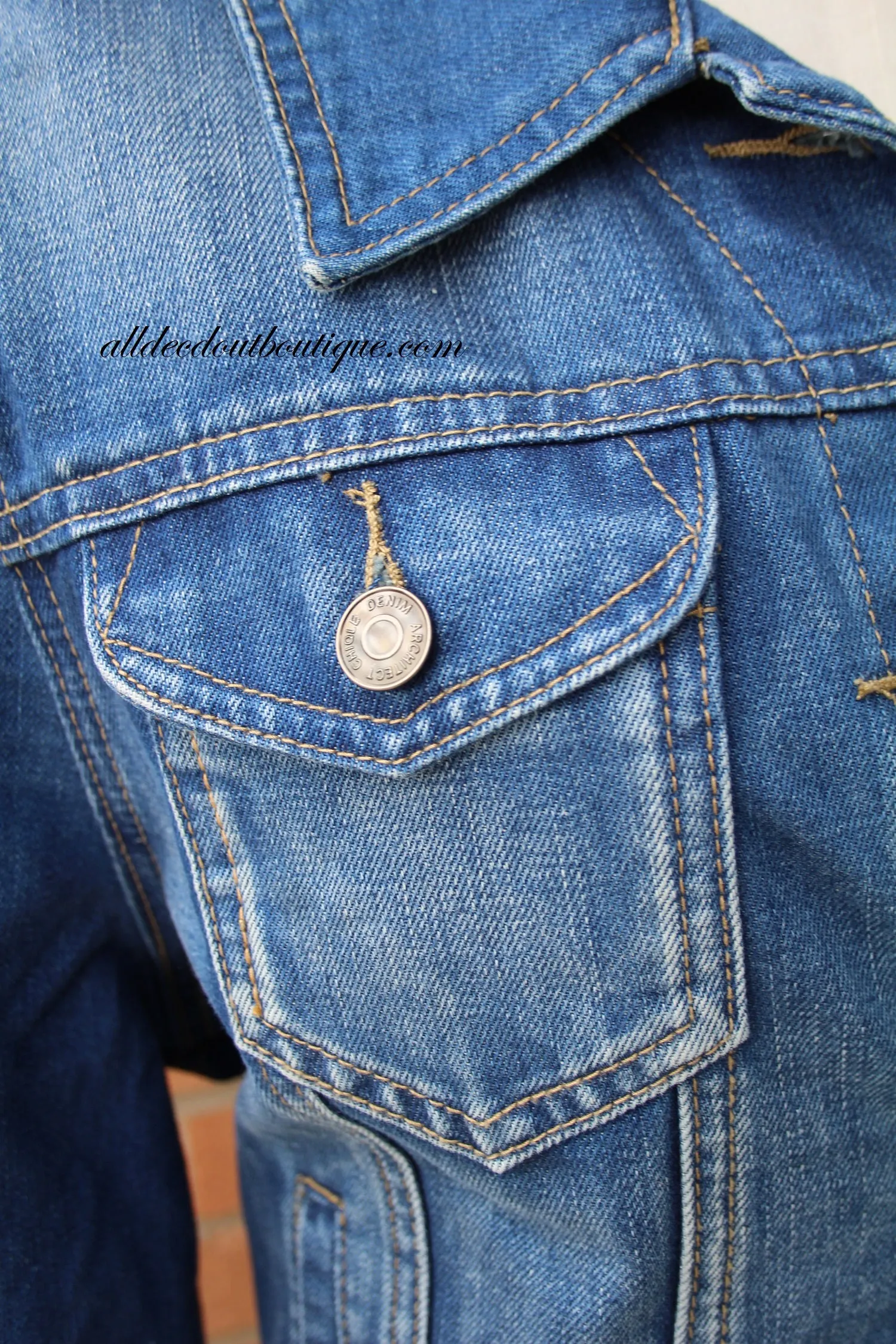 Turquoise Haven | Medium Wash Denim Jacket