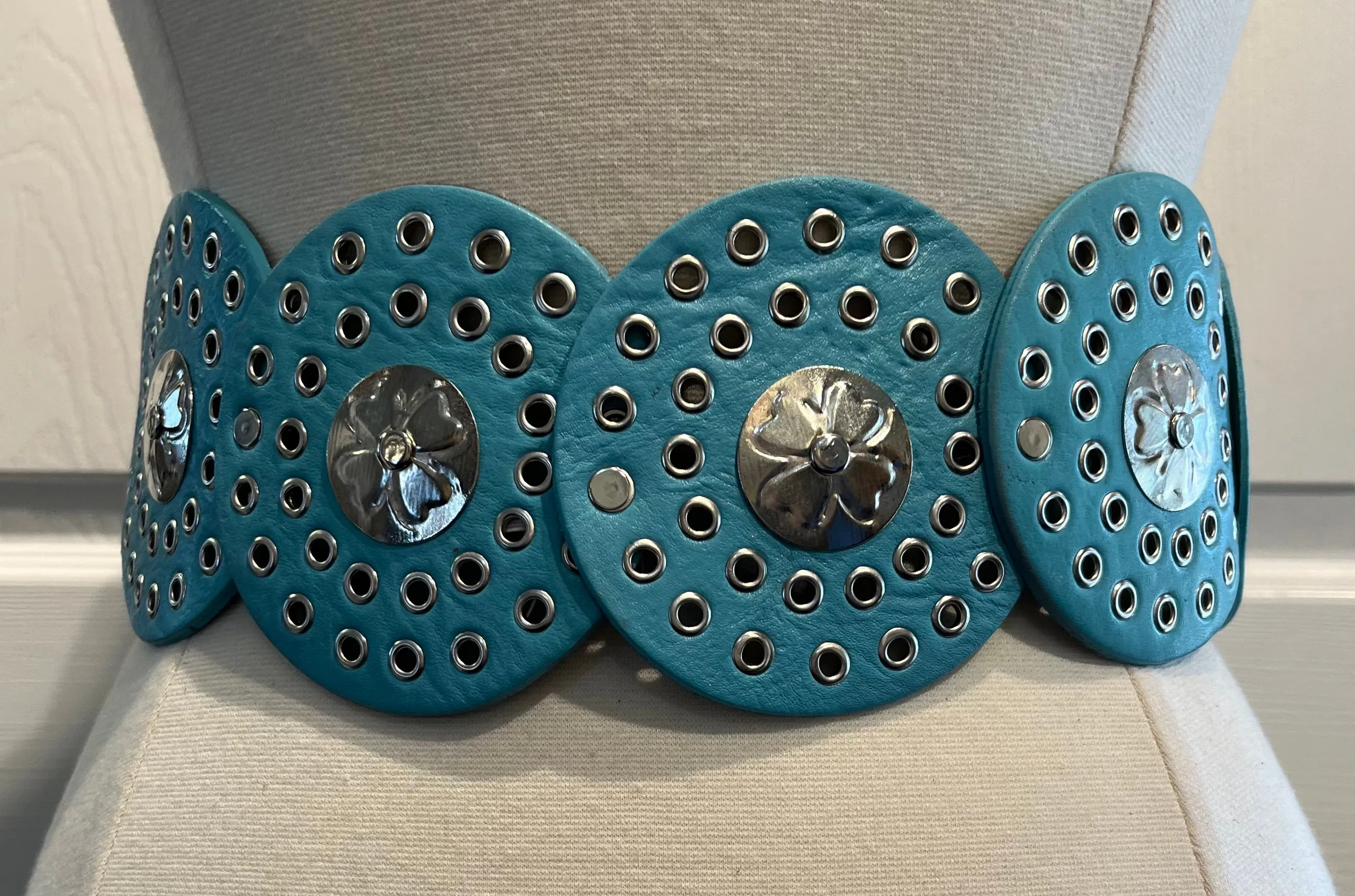 Turquoise Moroccan Leather Medallion Belt