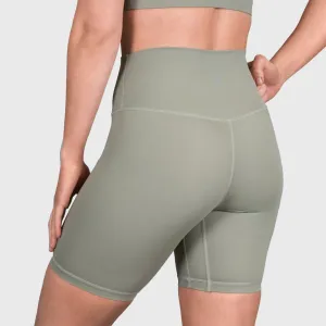 TWL - WOMEN'S HIGH WAISTED EXTRA LONG BALANCE SHORTS - MINK GREY