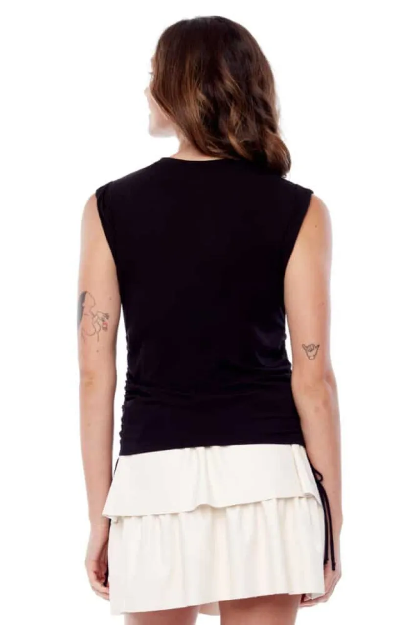 Tyler Madison Ivy Drawstring Sleeveless Top