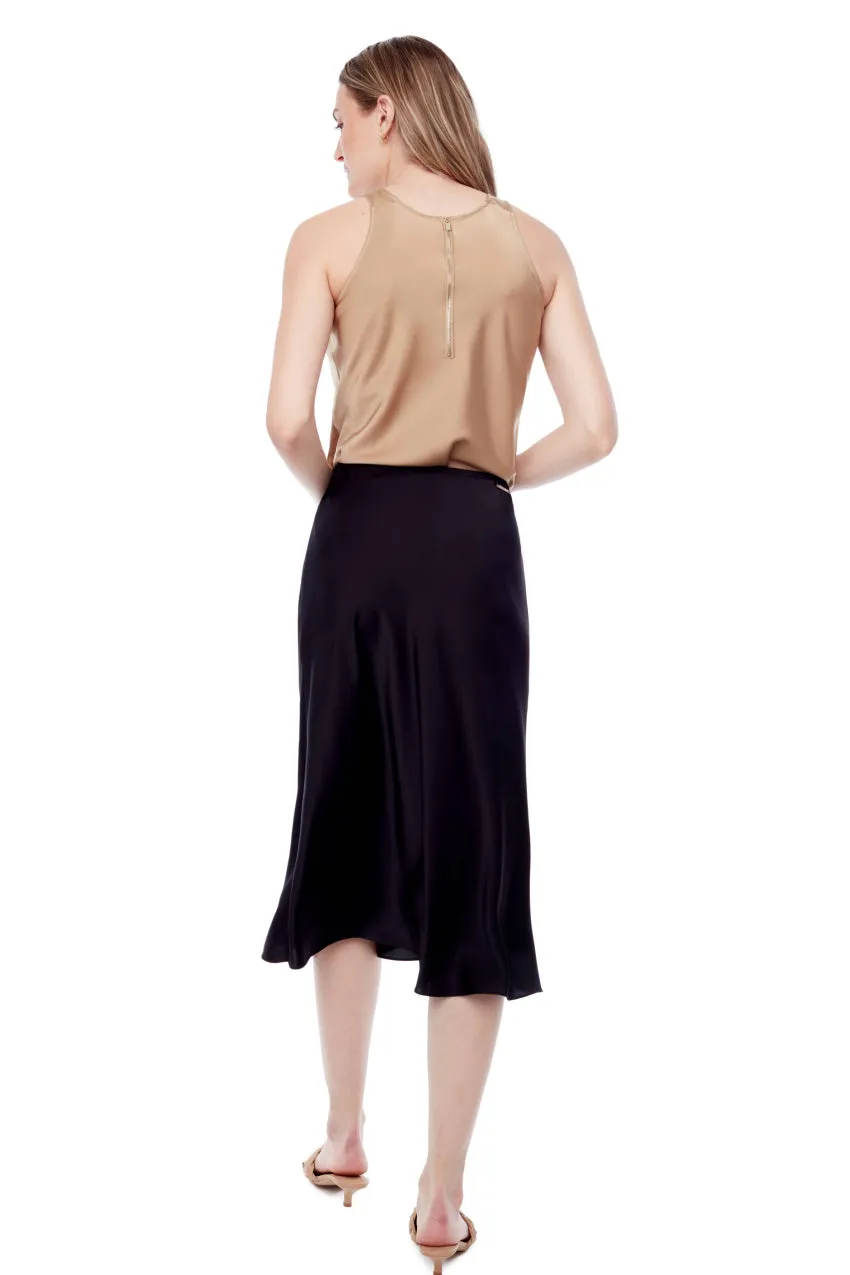 Tyler Madison Lily Satin Midi Skirt
