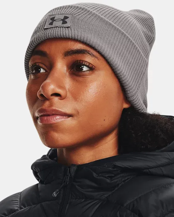 Under Armour Women's UA Around Town Cuff Beanie - Gray Wolf / Jet Gray