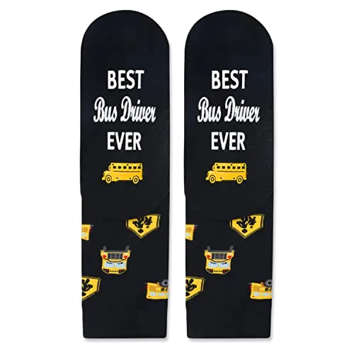 Unisex Bus Driver Socks, Best Bus Driver Gifts for Bus Drivers, School Bus Drivers, Bus Driver Appreciation Gifts, Women Men School Bus Driver Socks