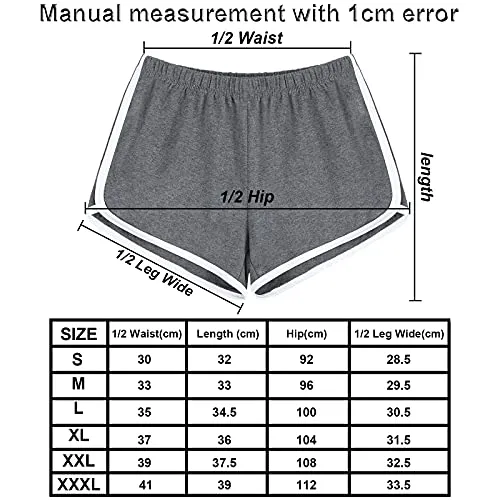 URATOT 5 Pack Women's Cotton Yoga Dance Short Pants Sport Shorts Summer Athletic Cycling Hiking Sports Shorts