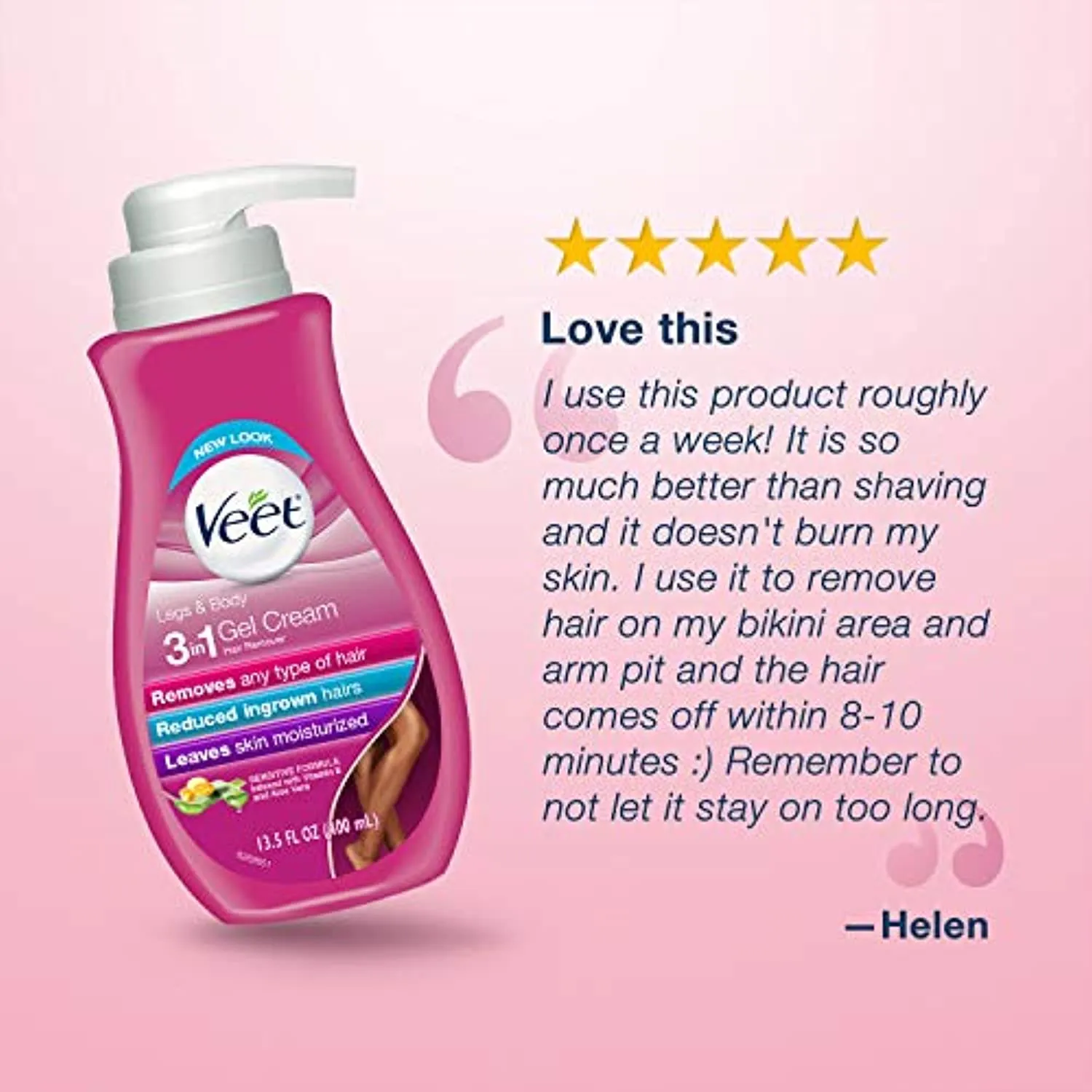 Veet Sensitive Hair Remover Gel Cream Pink, 13.5 Fl Oz