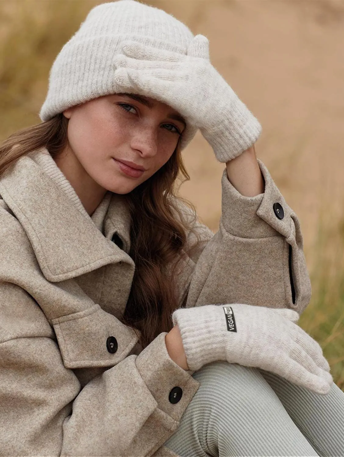 Vegan Cosy Ribbed-Cuff Gloves | Multiple Colours