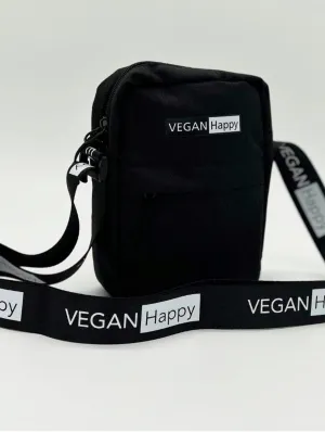 Vegan Happy Logo Mini Reporter Bag | Black