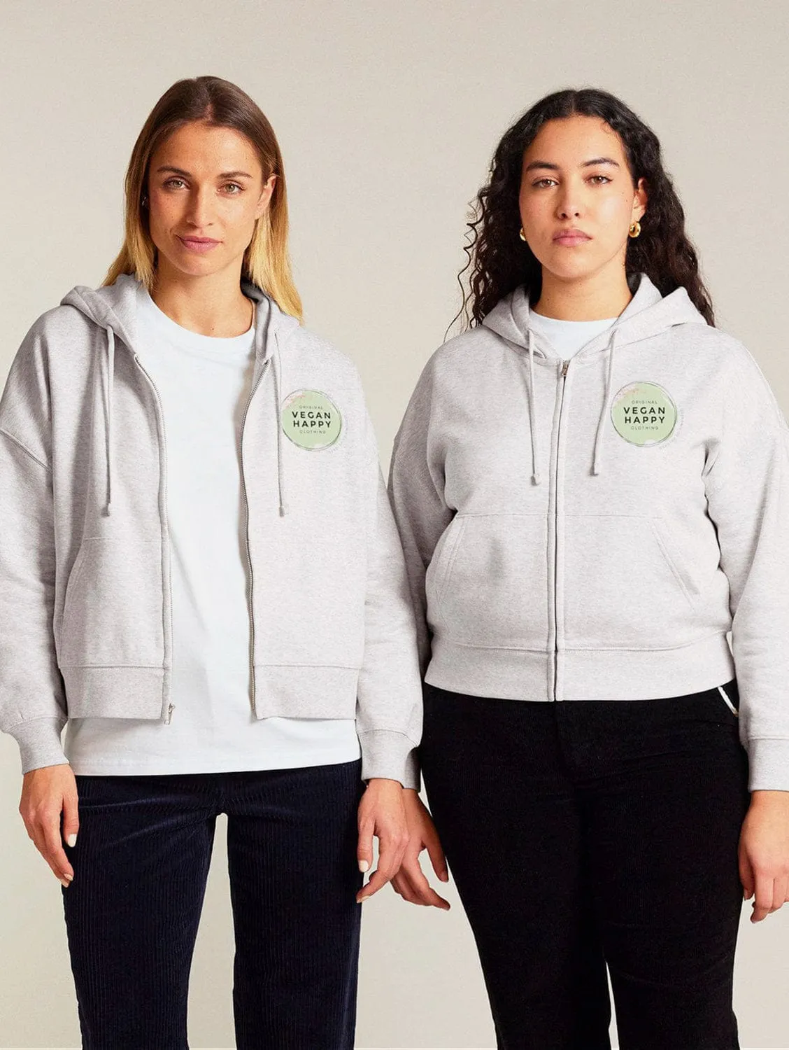 Vegan Women's Stella Ida New Original Vegan Happy Zipped Sweatshirt | Multiple Colours