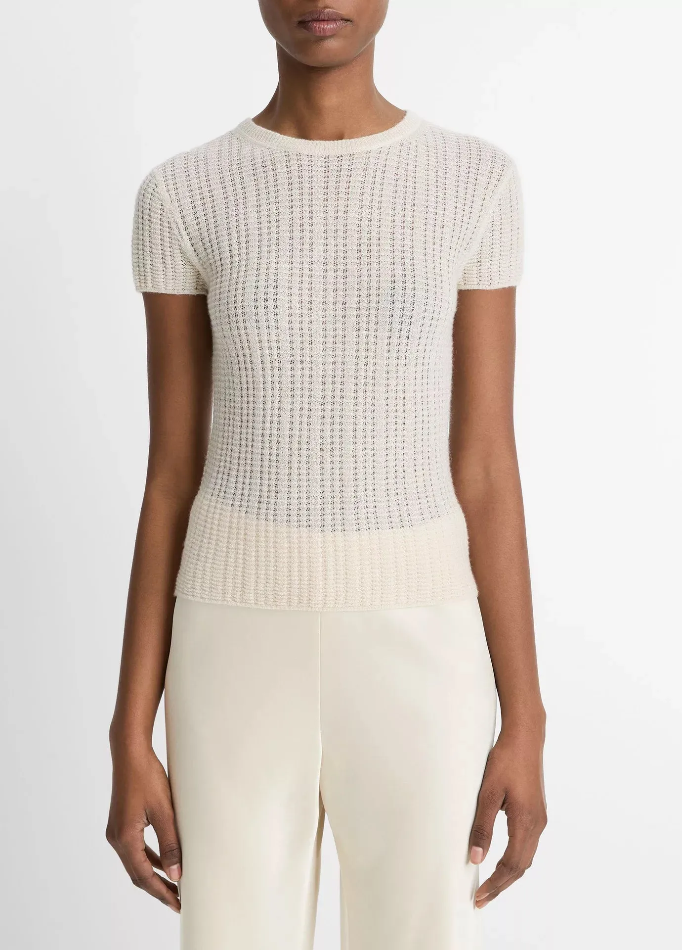 Vince Waffle Knit S/S Crew