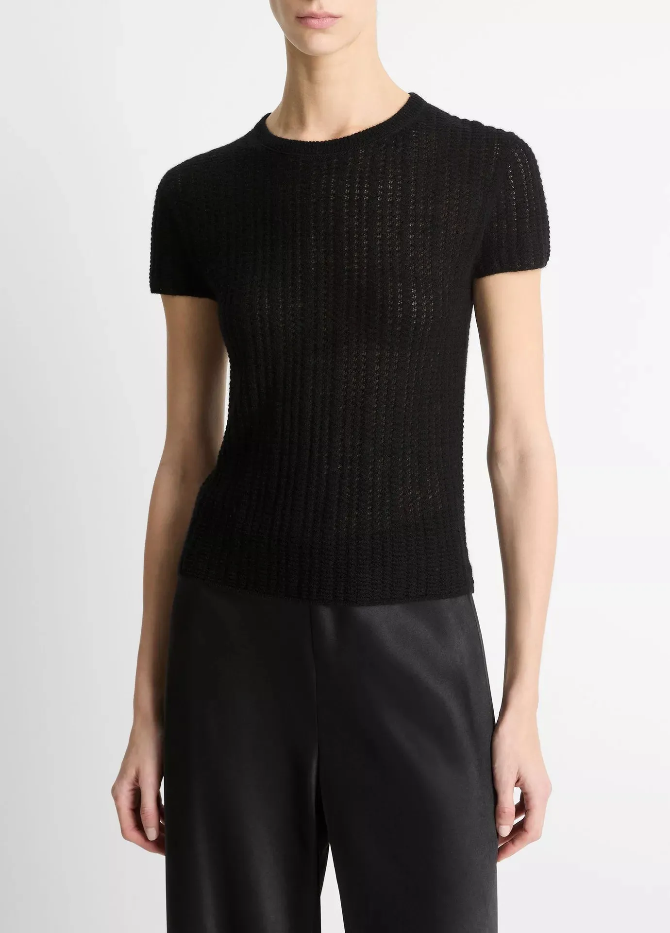 Vince Waffle Knit S/S Crew