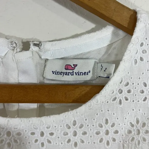 Vineyard Vines Women's White Allamanda Eyelet Dress Size 2 Style 2Q010453