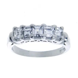 Vintage 1.15ct Emerald Cut Diamond Anniversary Band