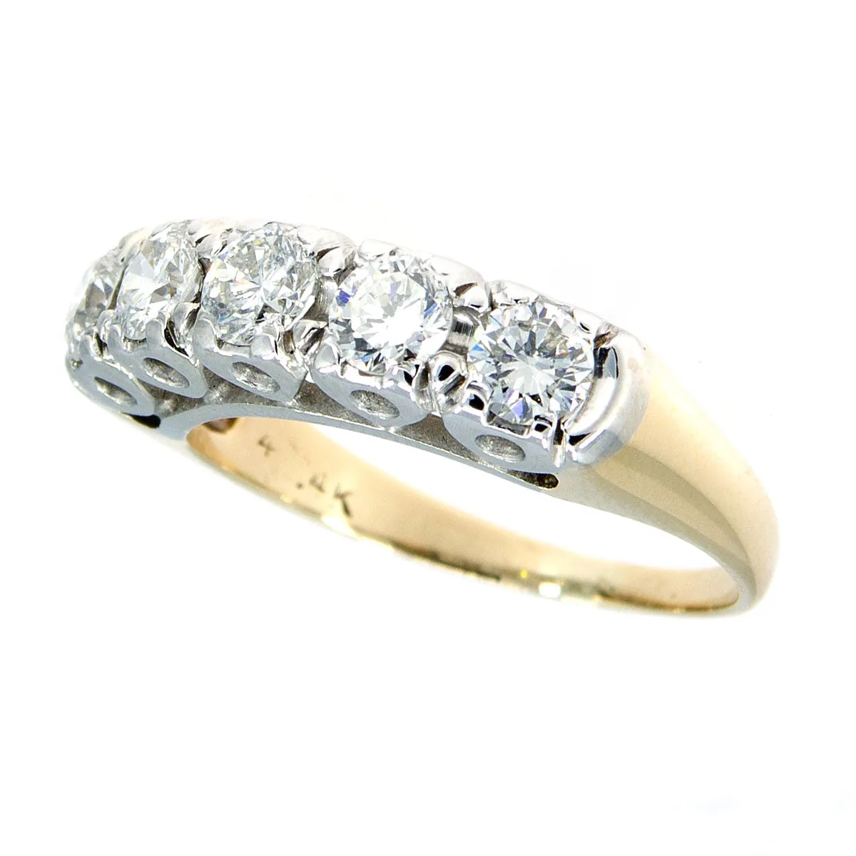 Vintage 1.50ct 5 Stone Diamond Anniversary Band
