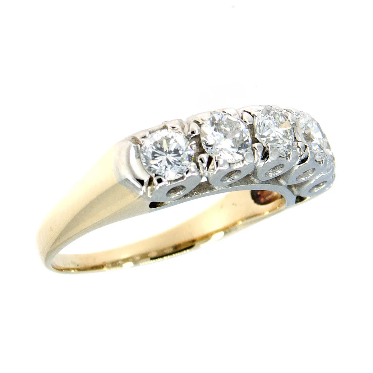 Vintage 1.50ct 5 Stone Diamond Anniversary Band