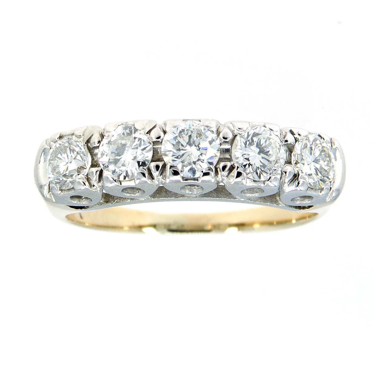 Vintage 1.50ct 5 Stone Diamond Anniversary Band