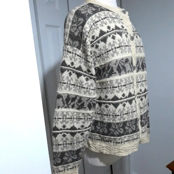 Vintage ALPS Fine women's Apparel pure wool Long-Sleeve button cardigan size XL
