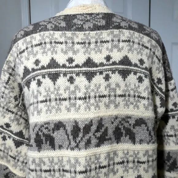 Vintage ALPS Fine women's Apparel pure wool Long-Sleeve button cardigan size XL