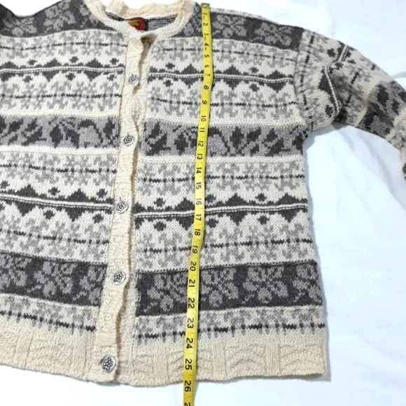 Vintage ALPS Fine women's Apparel pure wool Long-Sleeve button cardigan size XL
