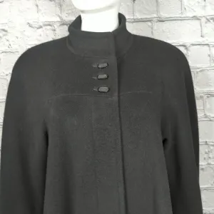Vintage Burt Newman Neiman Marcus Wool Black Overcoat, Women's Size 10P