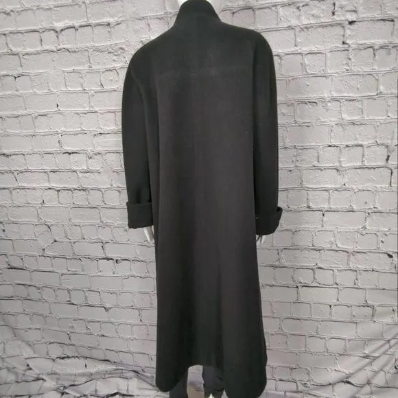 Vintage Burt Newman Neiman Marcus Wool Black Overcoat, Women's Size 10P