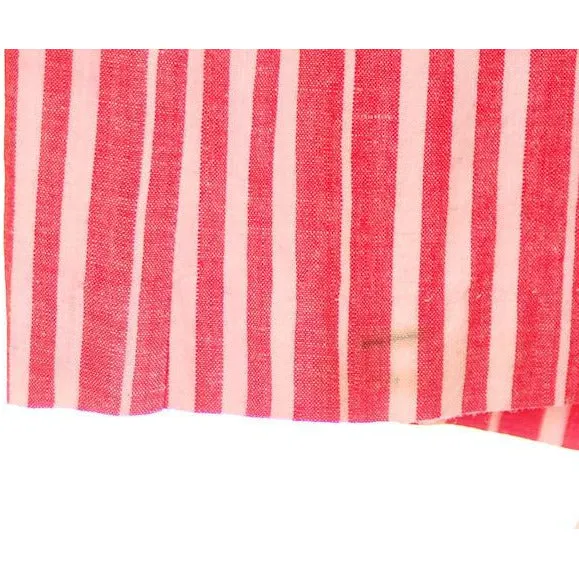 Vintage Cotton Printed  House Dress Frock Red Stripes  Early 1940s 40-30-40