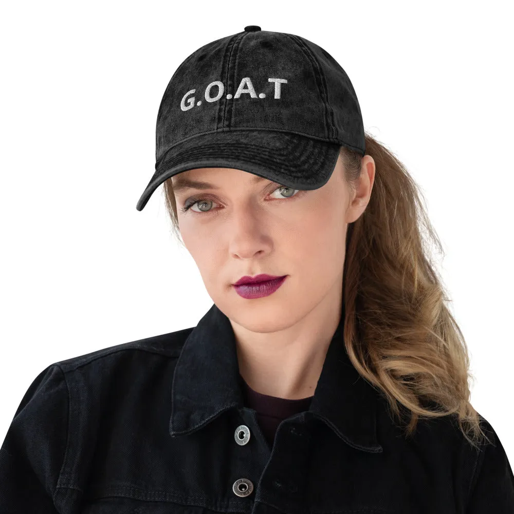 Vintage Goat Print Hat – Classic Style with a Rustic Touch