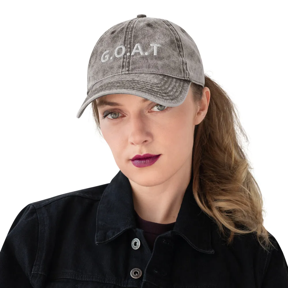 Vintage Goat Print Hat – Classic Style with a Rustic Touch