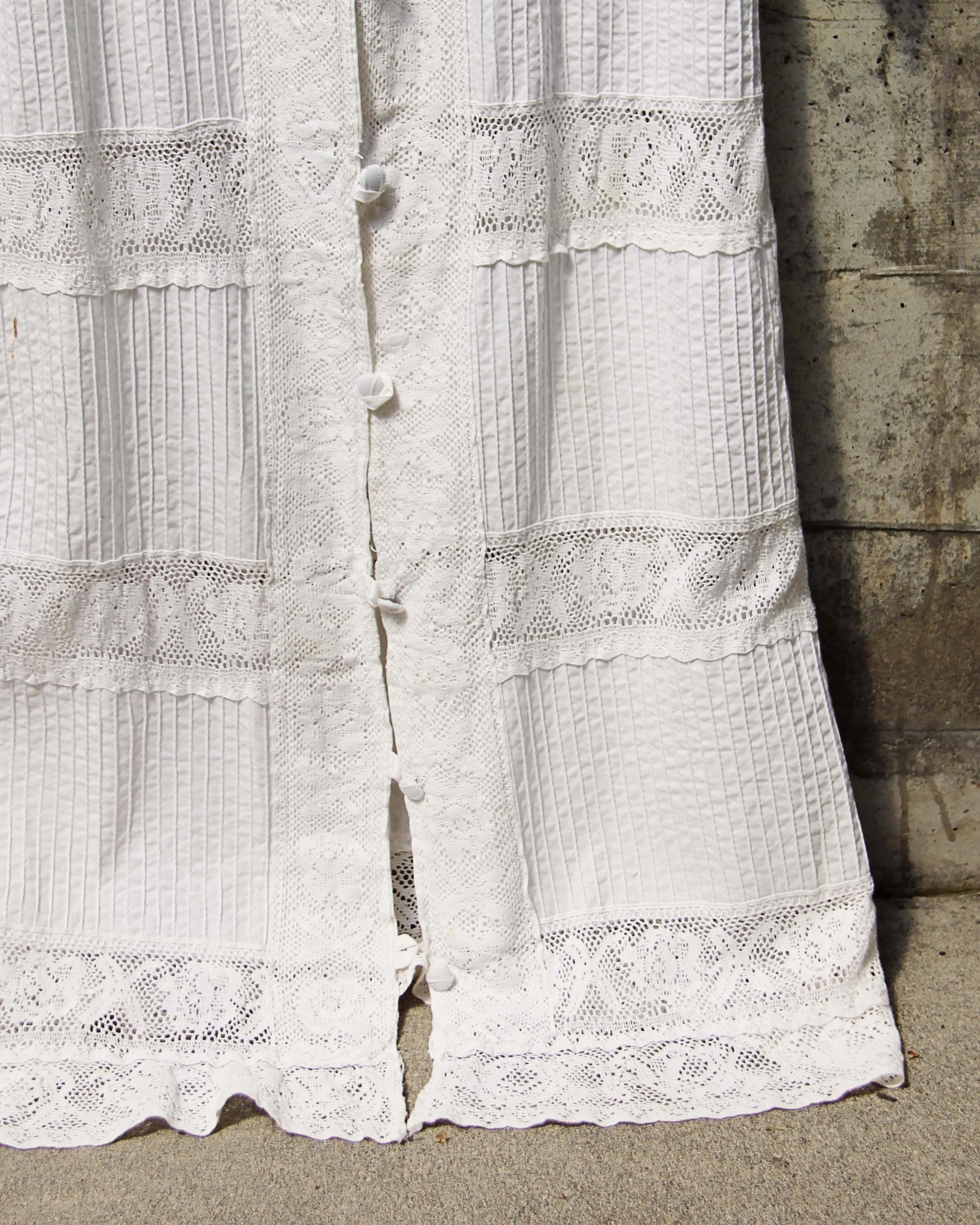 Vintage White Lace Maxi Dress