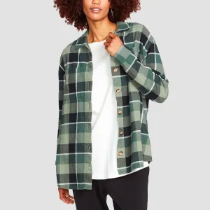 Volcom Oversize Me Earth Tripper Longsleeve Over-Shirt Dark Pine - Womens