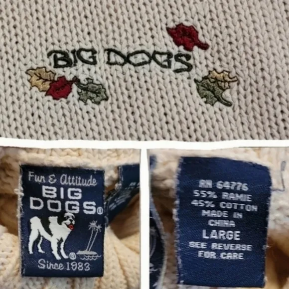 VTG Big Dogs Sweater Sz L