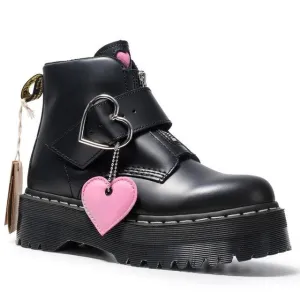 Warm like home Size 34-41 Chunky Motorcycle Boots For Women Autumn  Fashion Round Toe Lace-up Combat Boots Ladies Shoes