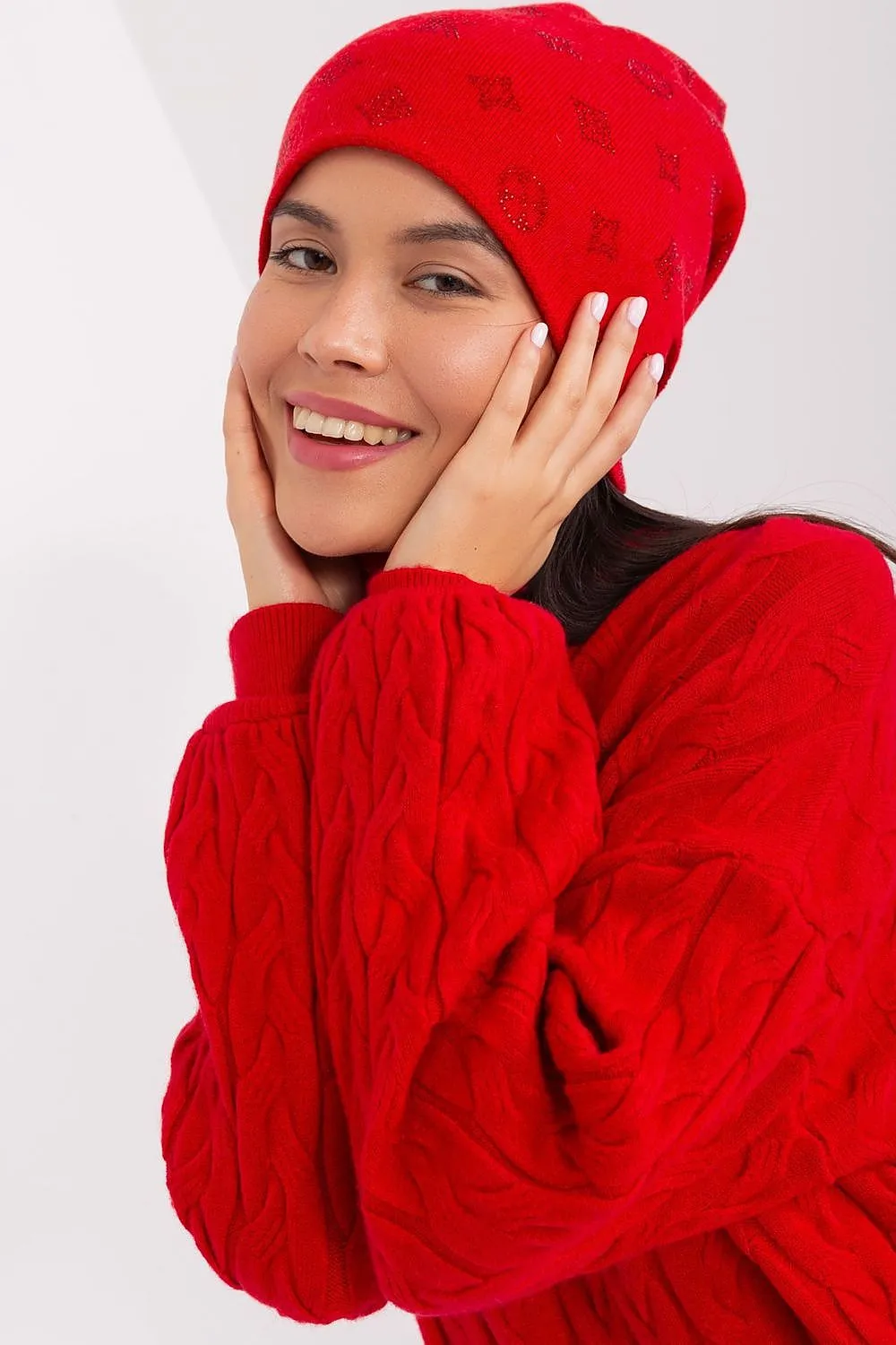 Warm winter beanie hat with cashmere