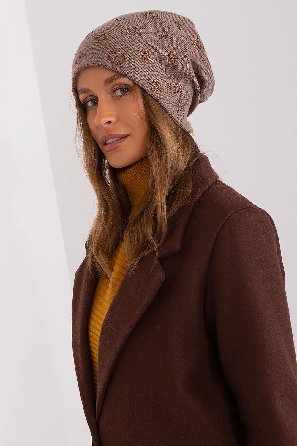 Warm winter beanie hat with cashmere