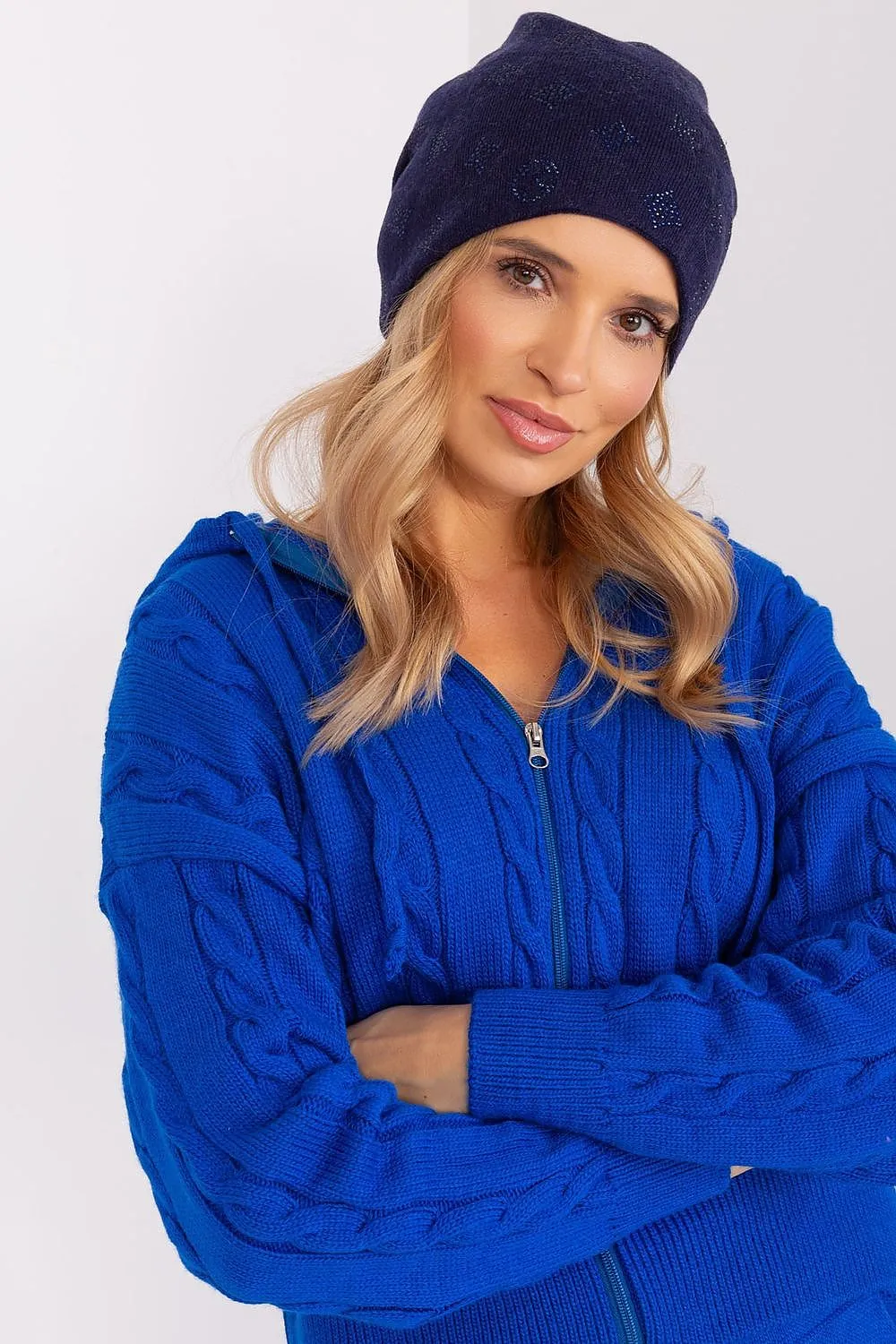 Warm winter beanie hat with cashmere