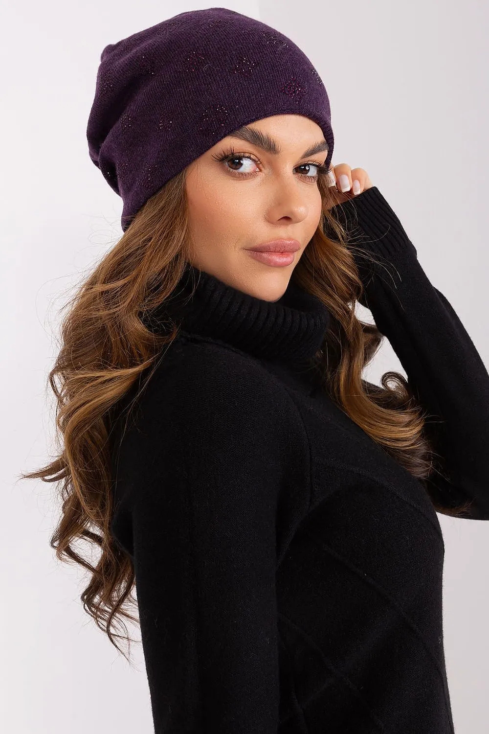 Warm winter beanie hat with cashmere