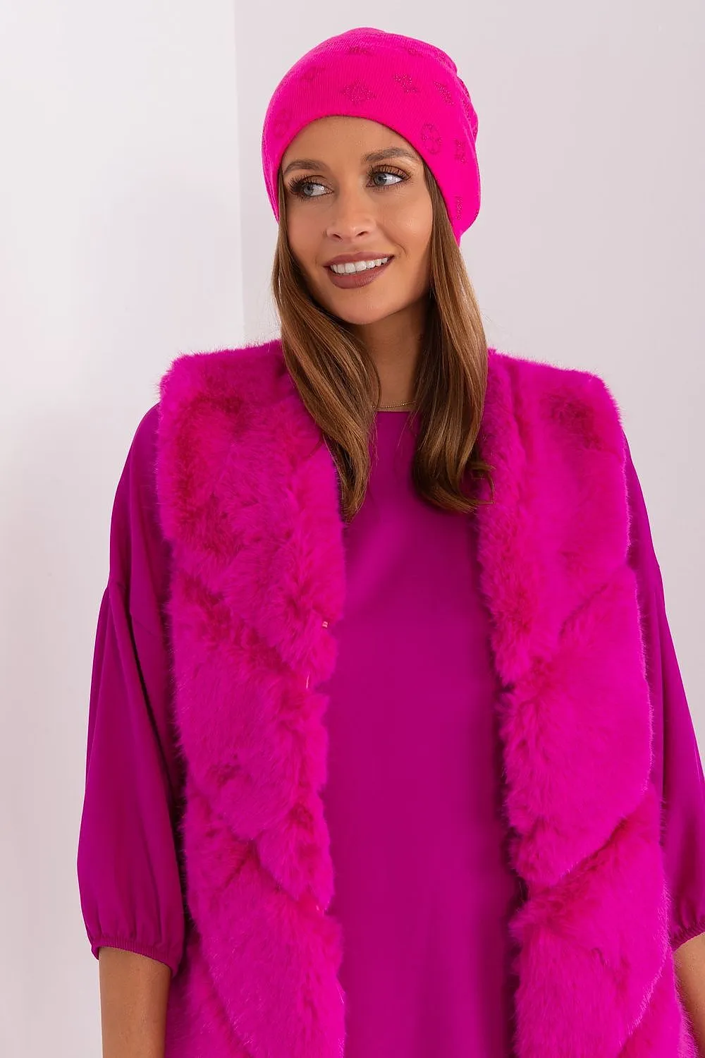 Warm winter beanie hat with cashmere