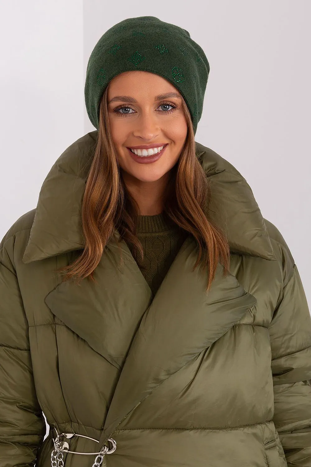 Warm winter beanie hat with cashmere
