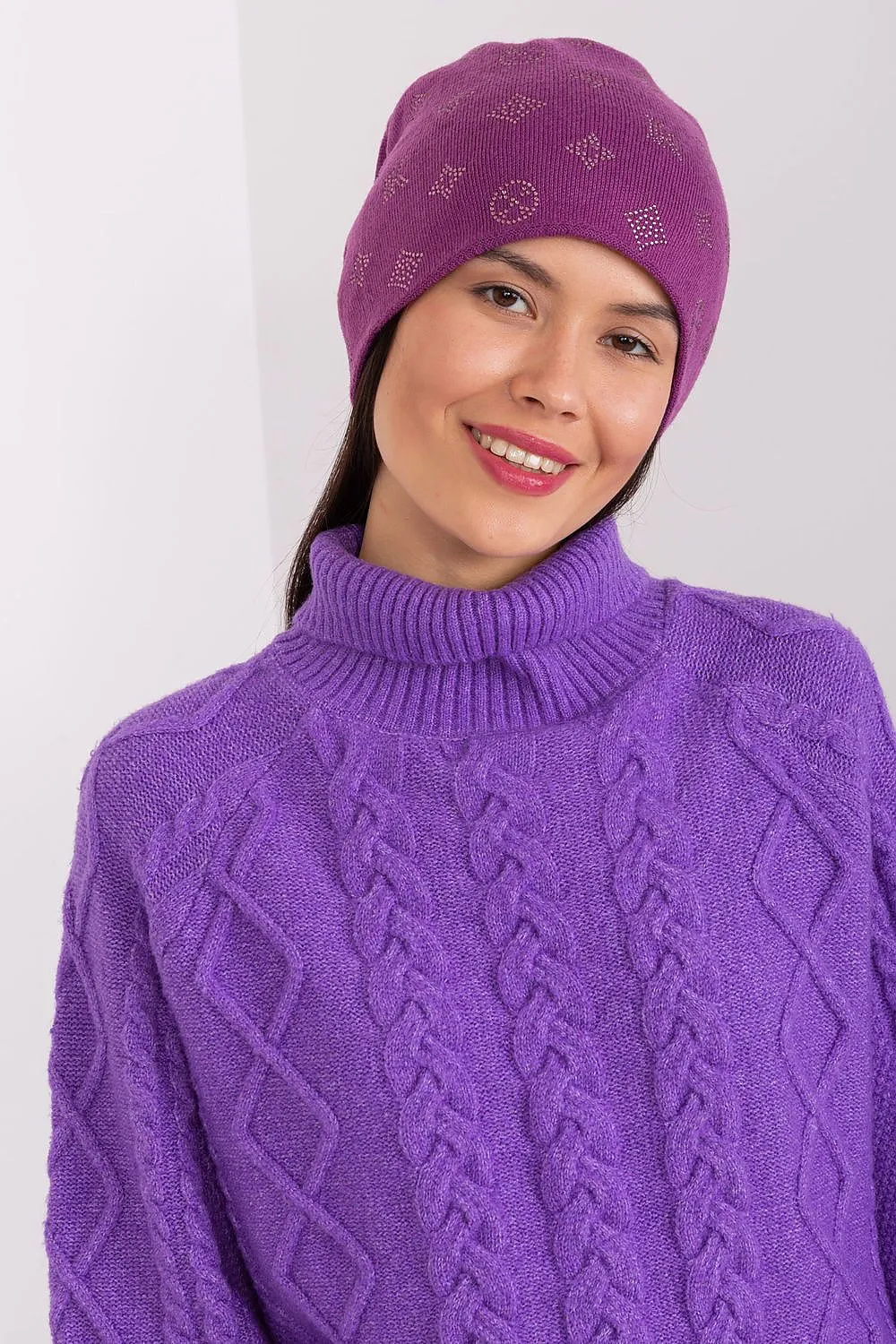Warm winter beanie hat with cashmere