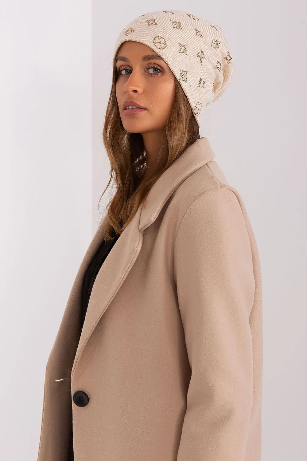 Warm winter beanie hat with cashmere