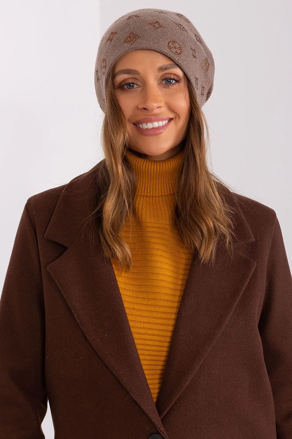Warm winter beanie hat with cashmere
