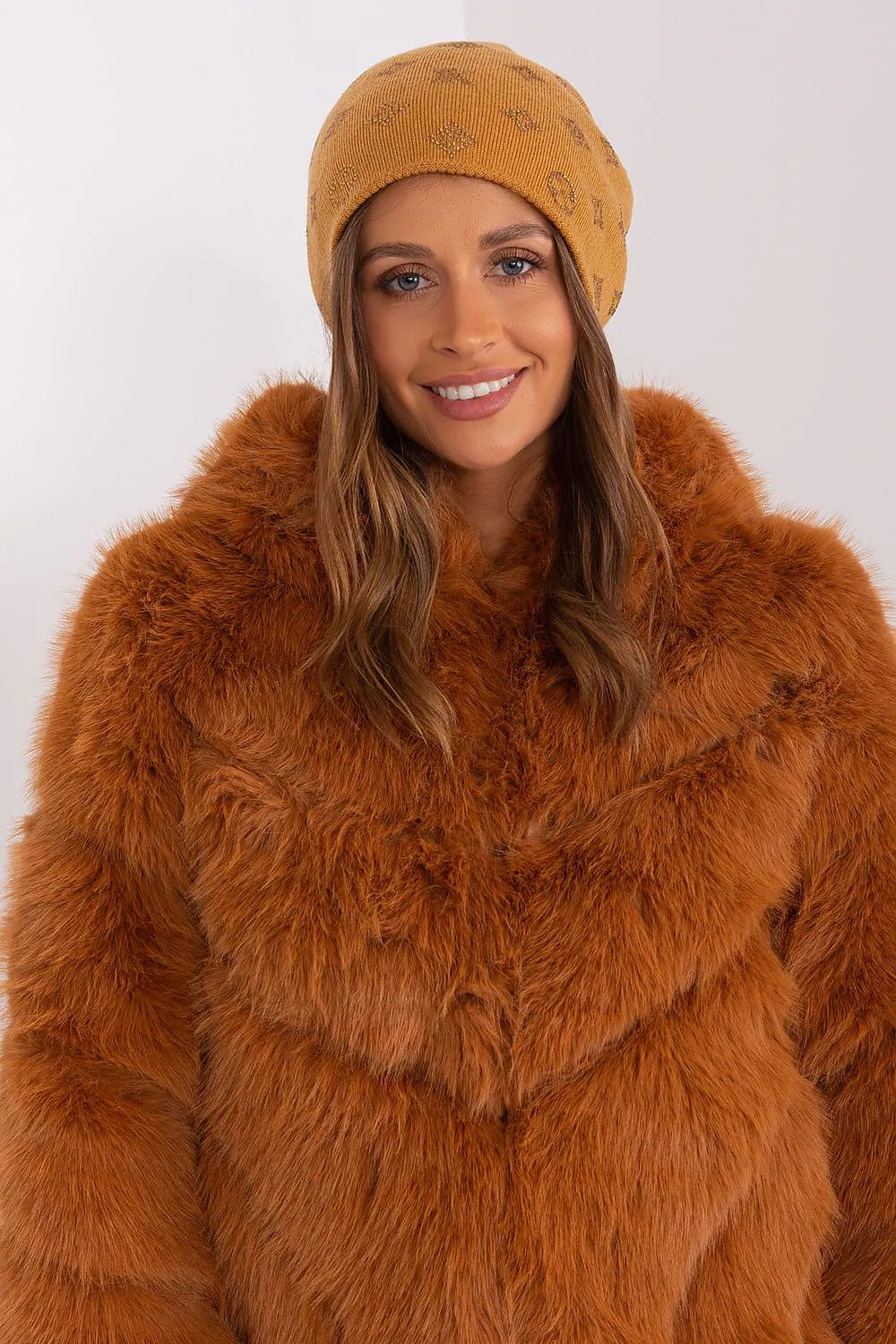 Warm winter beanie hat with cashmere