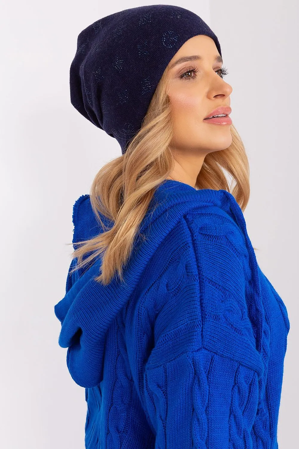 Warm winter beanie hat with cashmere