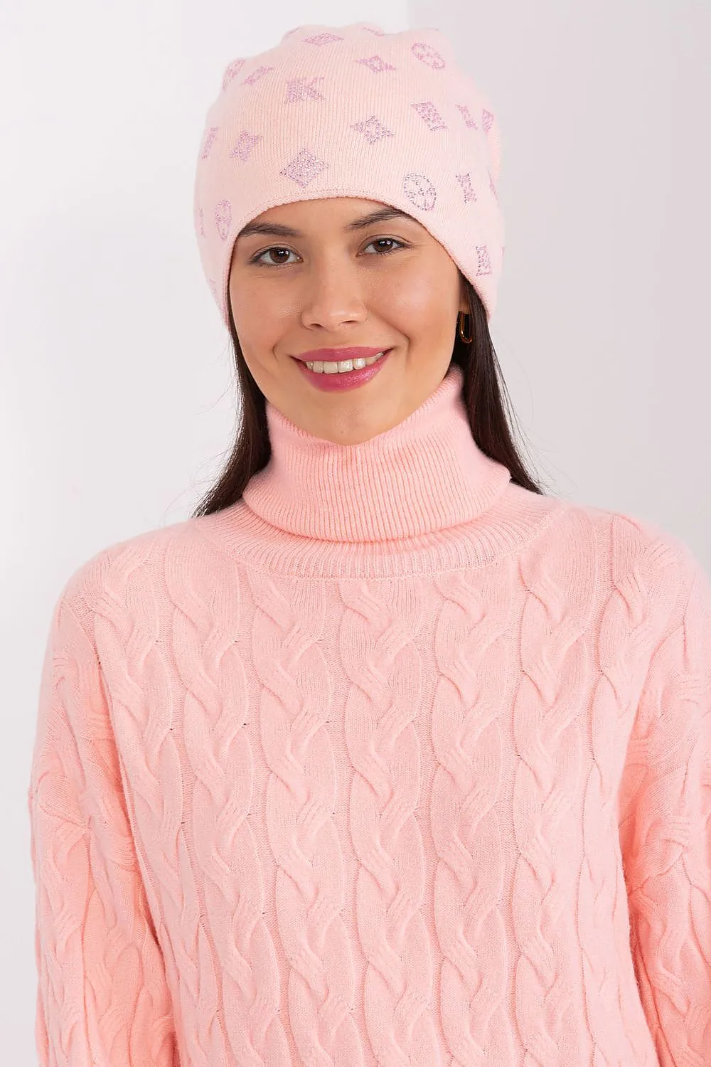 Warm winter beanie hat with cashmere
